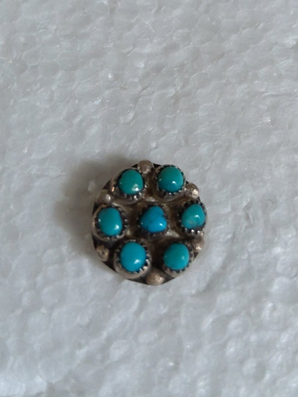 Southwest Sterling Old Pawn Turquoise Tie Tack